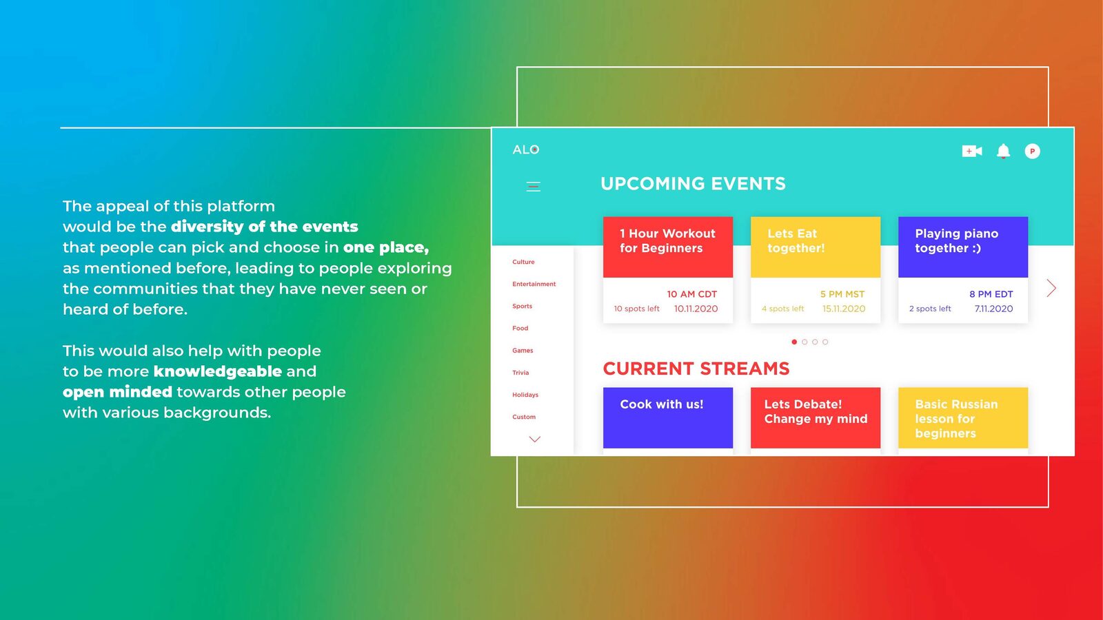Pitch slide 8 — the platform