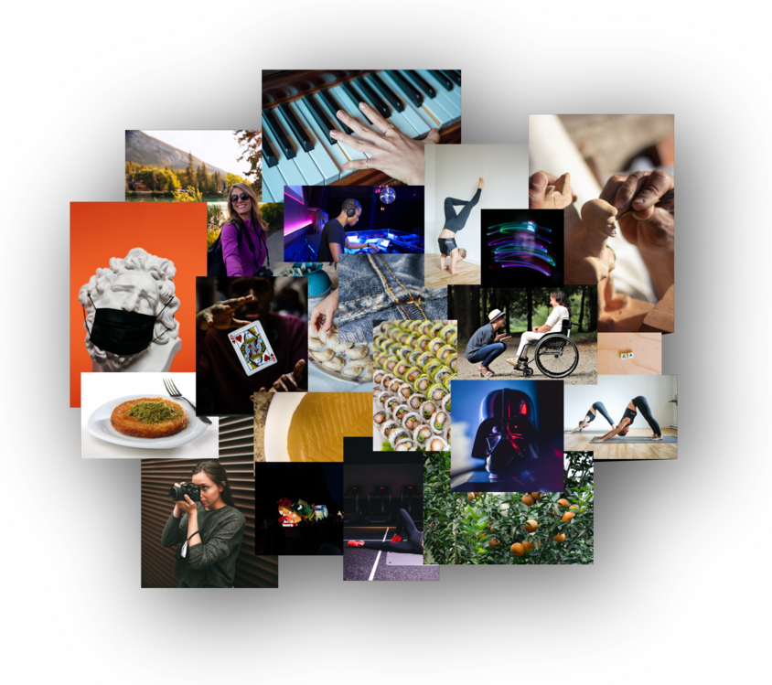 The photography collage behind the ALO events