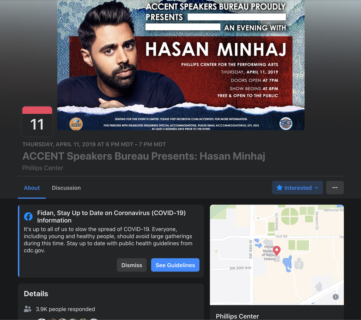 A Facebook event page
