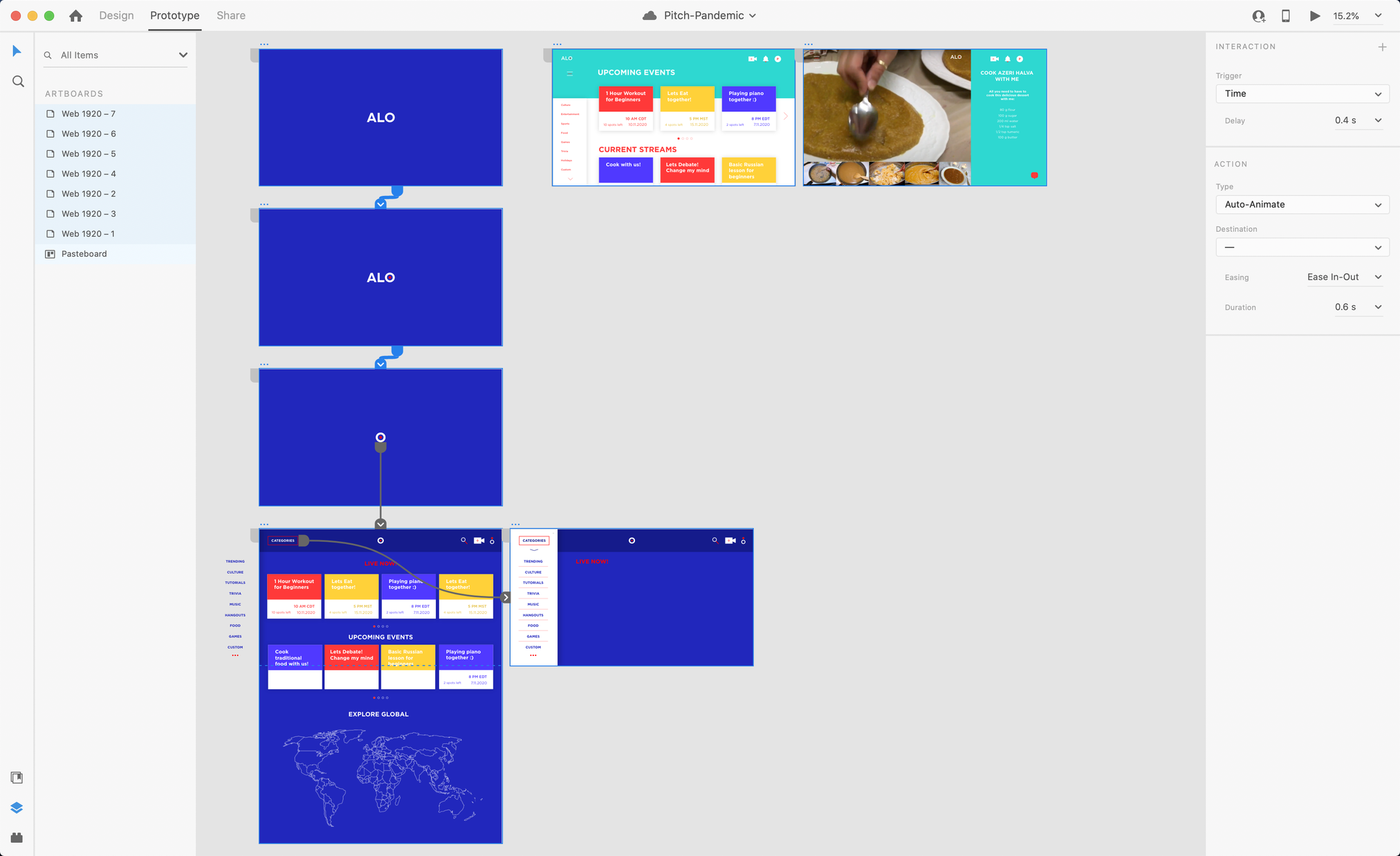 The early ALO wireframes