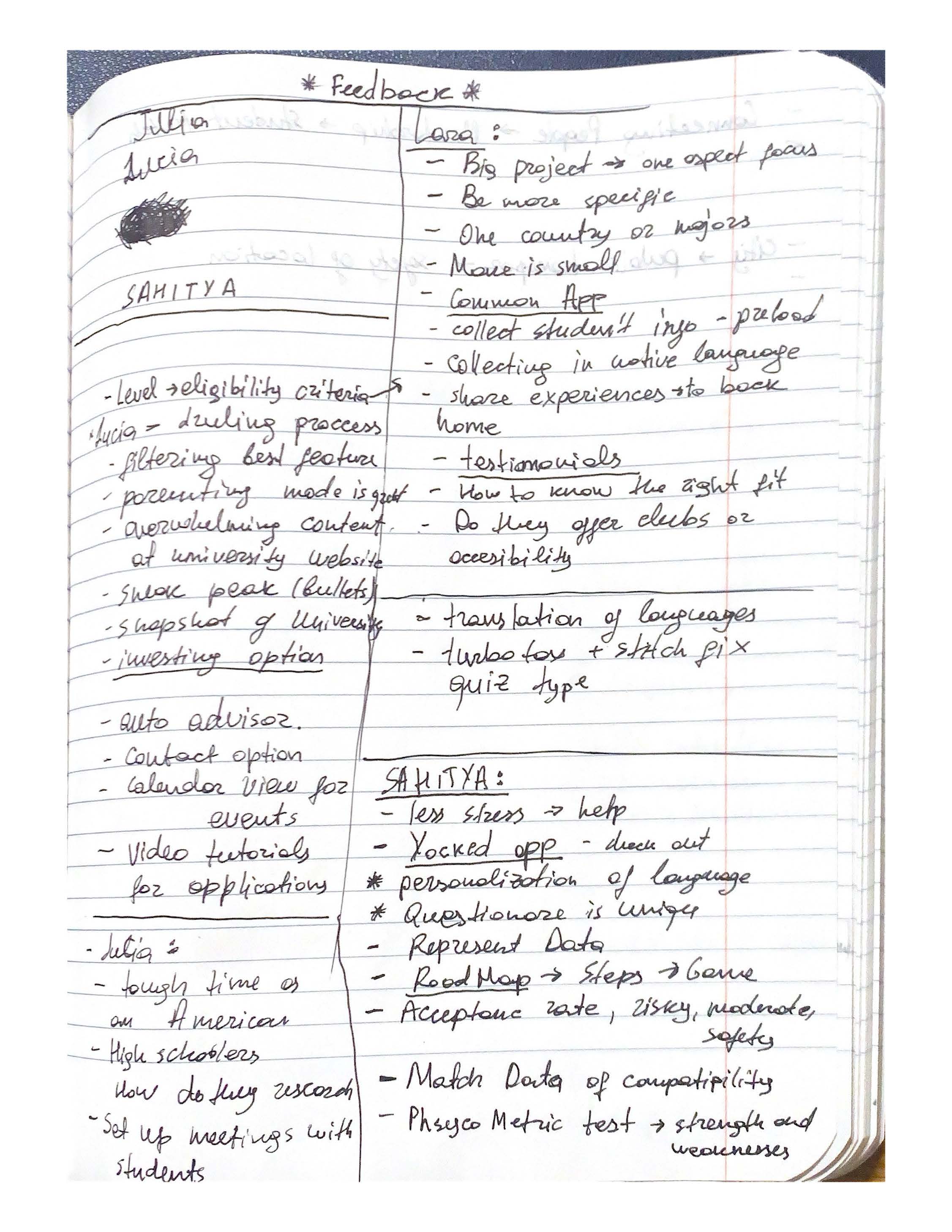 Interview notes, page 1 of 8