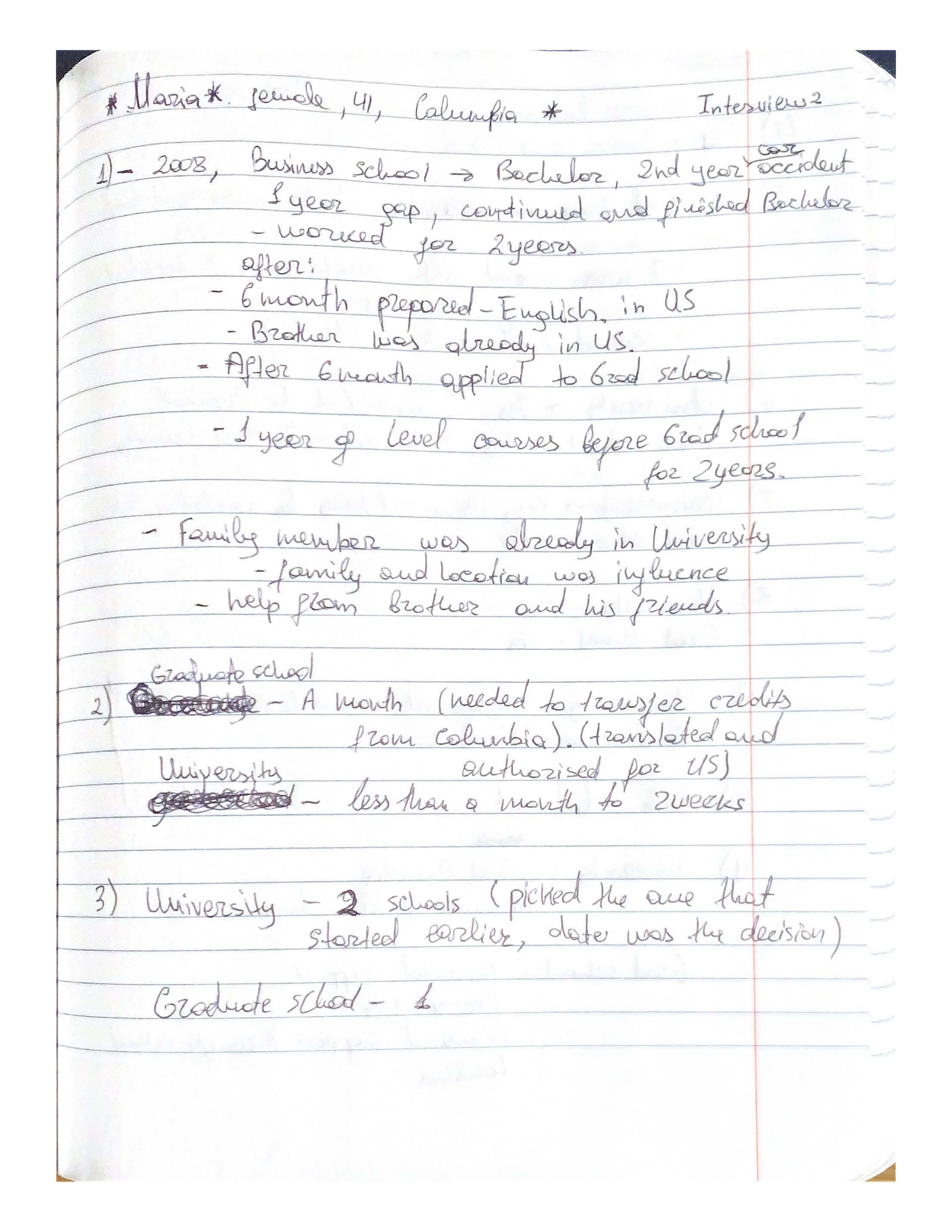 Interview notes, page 4 of 8