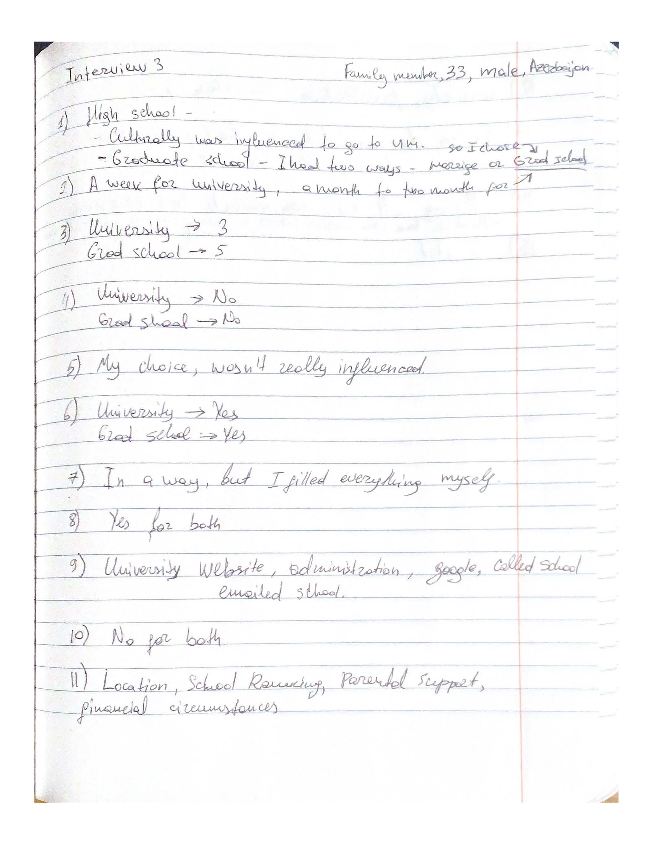 Interview notes, page 7 of 8
