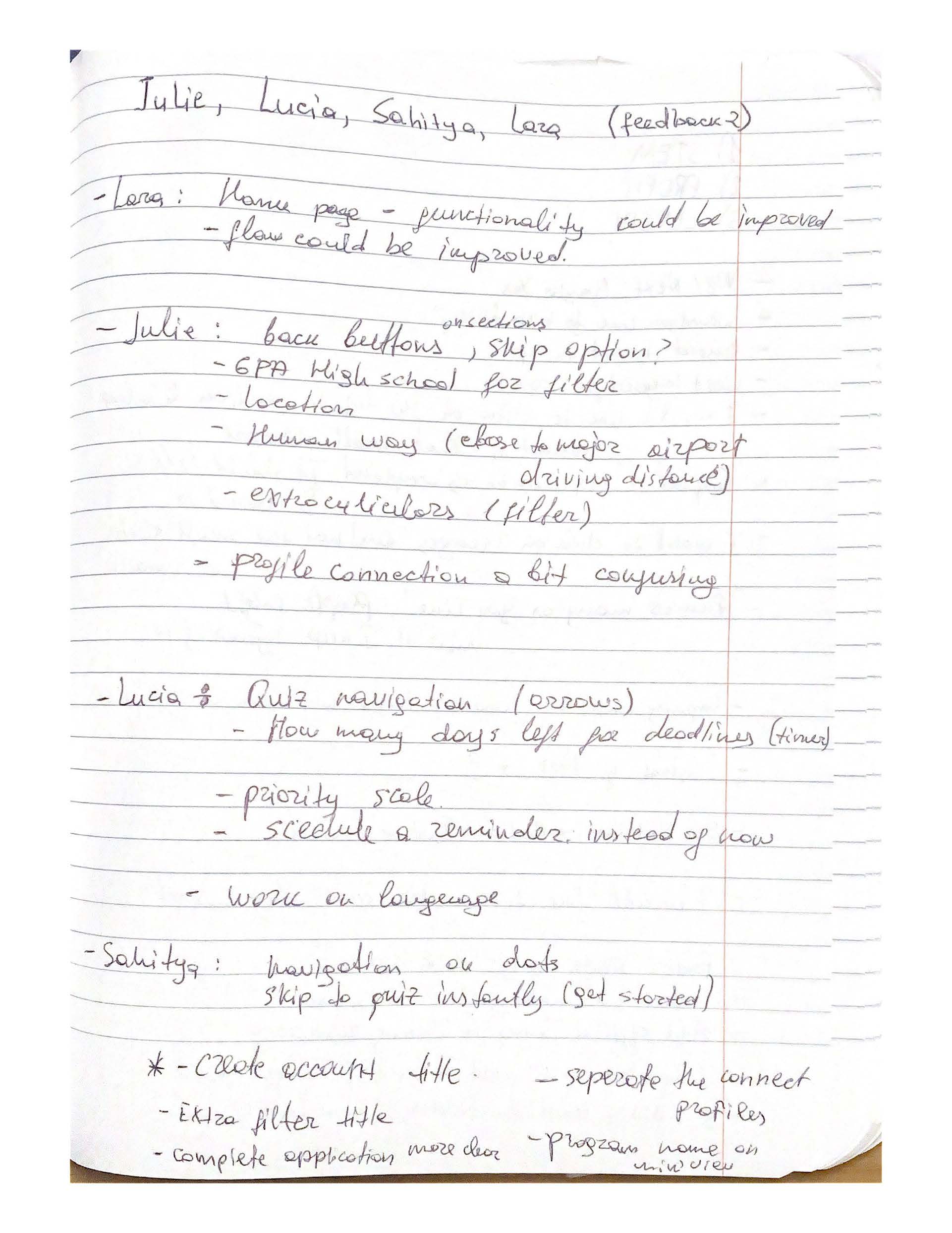 Personal notes, sheet 1 of 3
