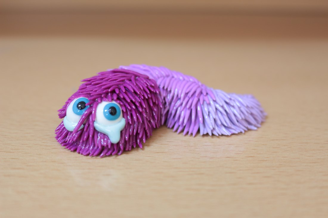 The caterpillar from the side