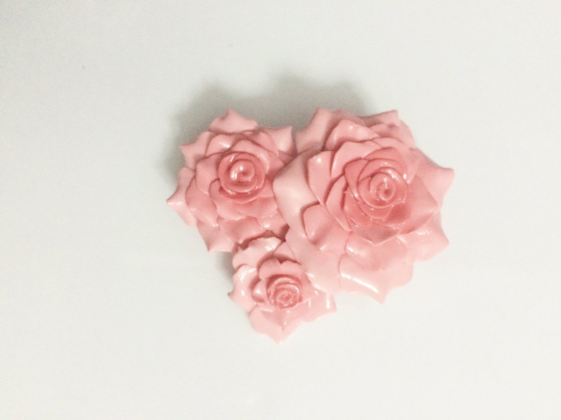 Pink clay roses arranged in a heart