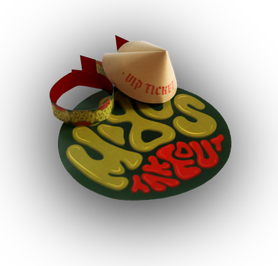 Takeout Tour plate and HIP TICKET hat