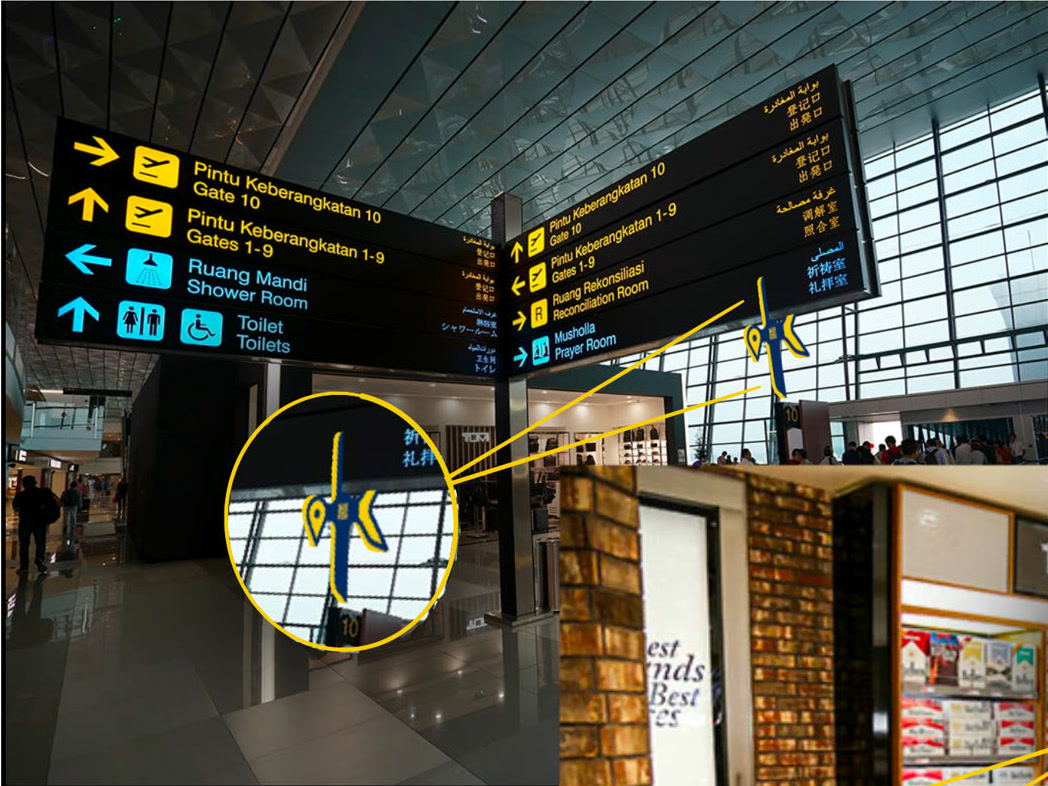 Render of a Kite scan station on airport signage