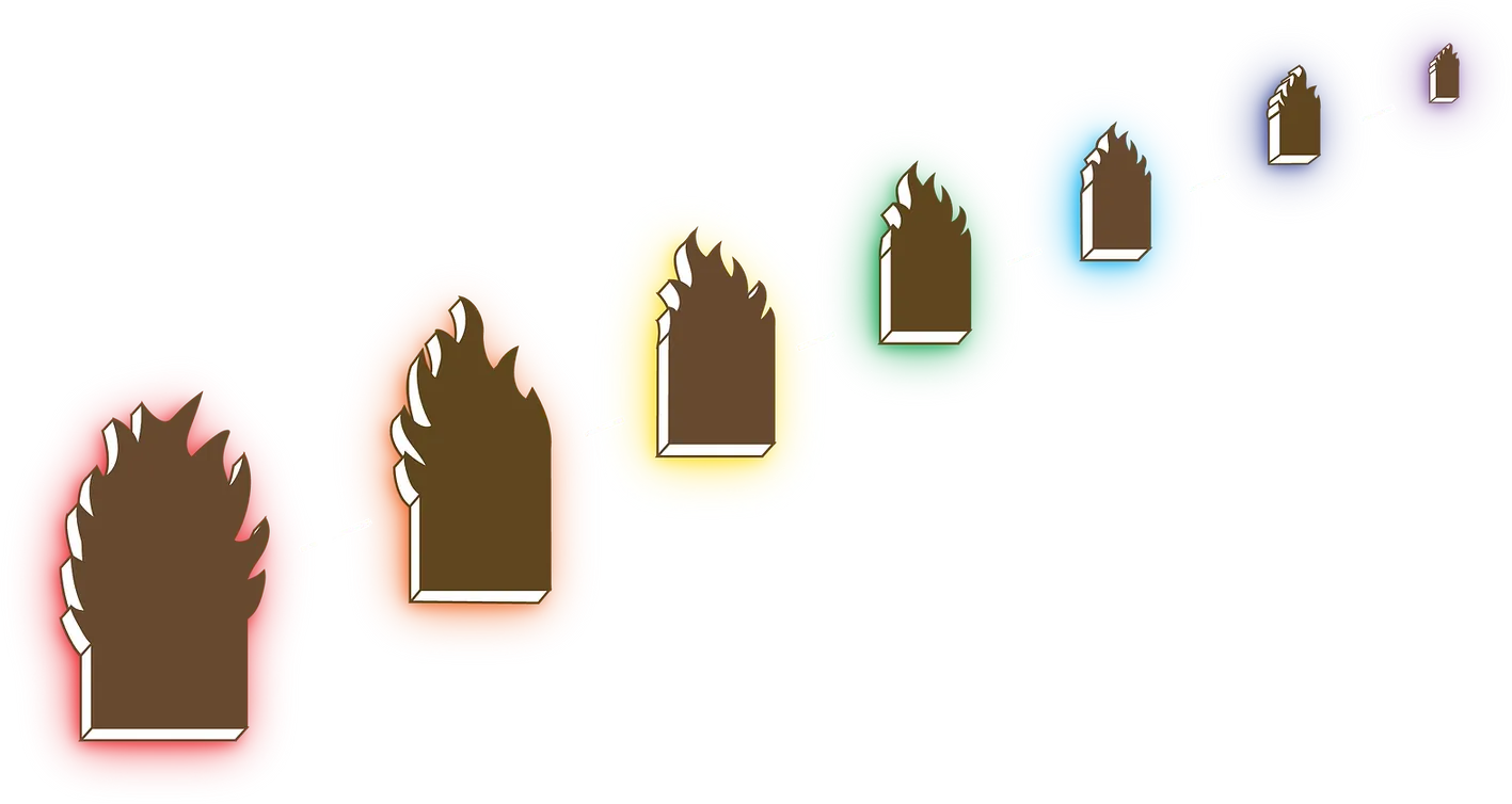 Sketch of the seven stacked boards