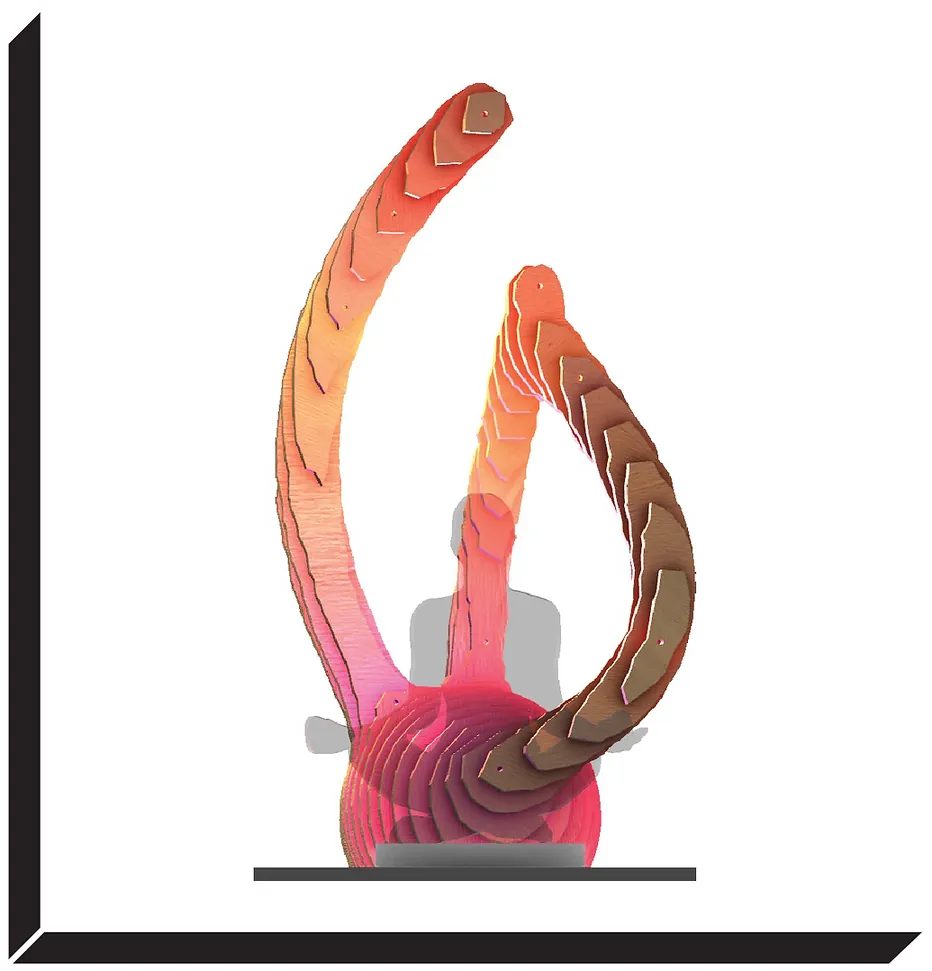 The organic form, three quarter view