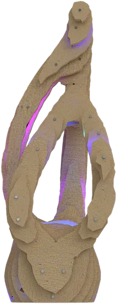 The final form in purple, one