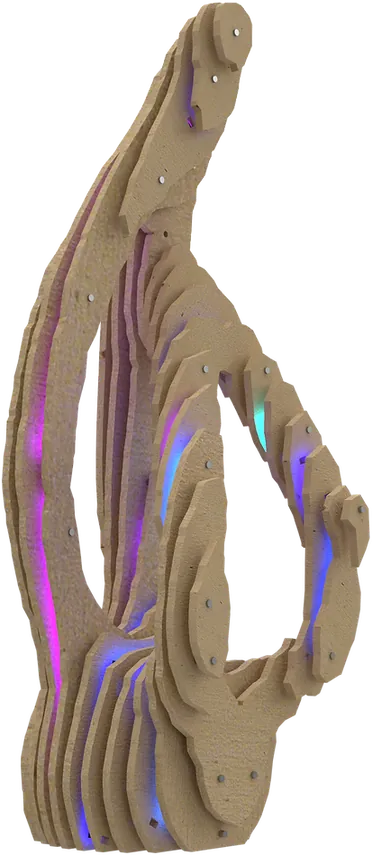 The final form in purple, three