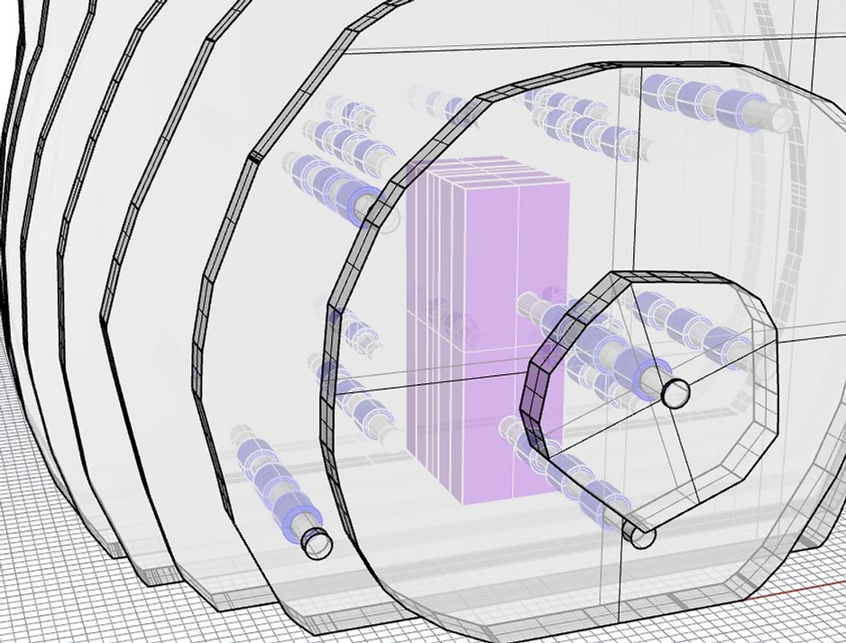 The powercell seen through the plywood stack in CAD