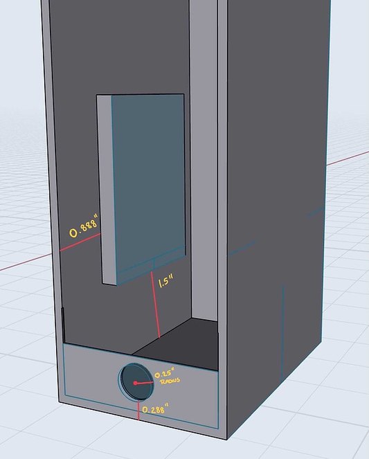 The open box in three quarter view